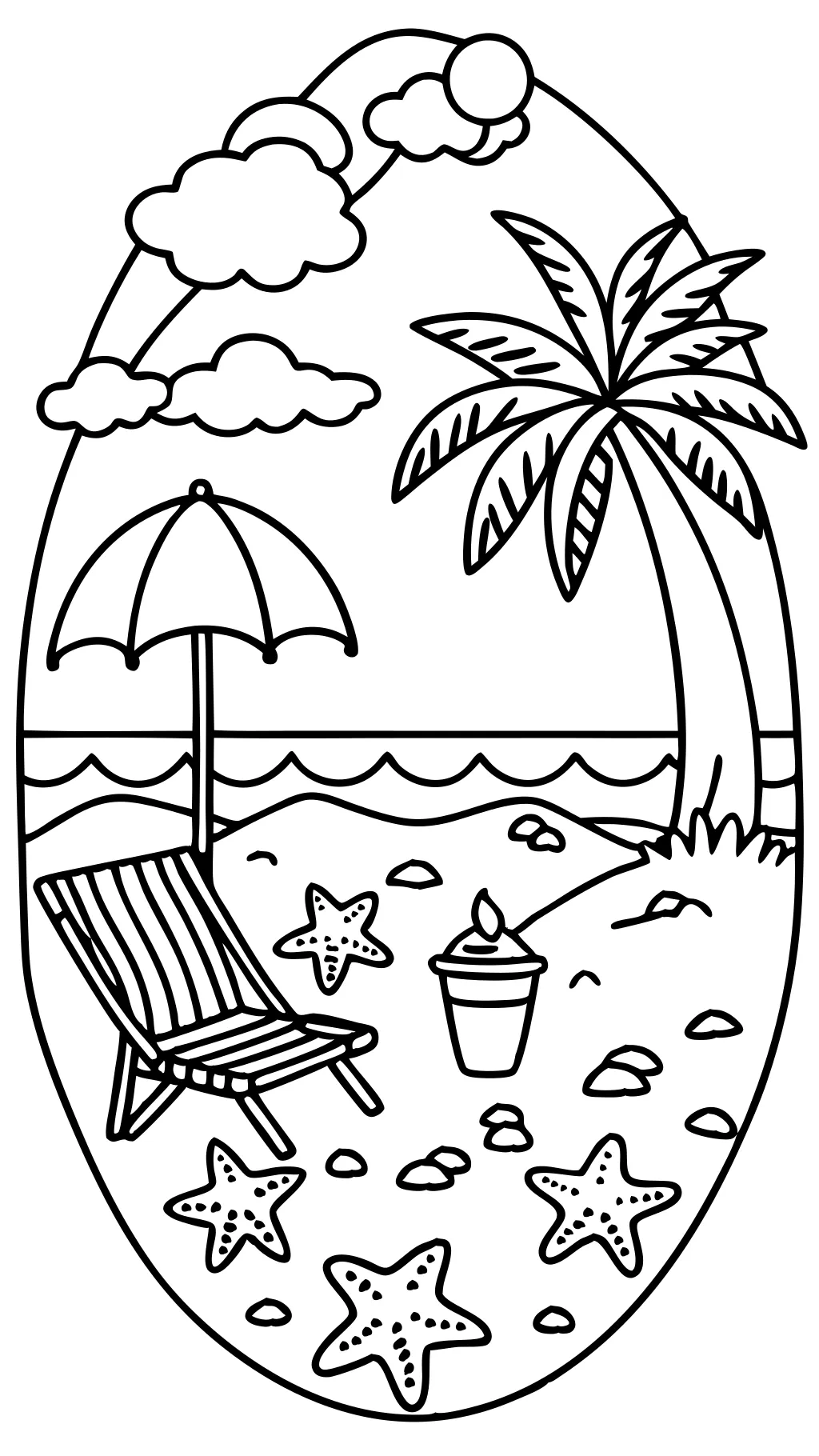 adult beach coloring pages